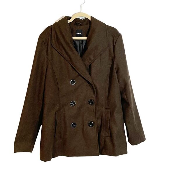 Rampage Dark Brown Button Down Pea Coat XL - Picture 1 of 7